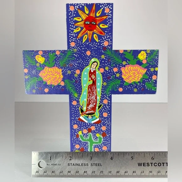 Our Lady of Guadalupe colorful wall cross - Picture 6 of 9